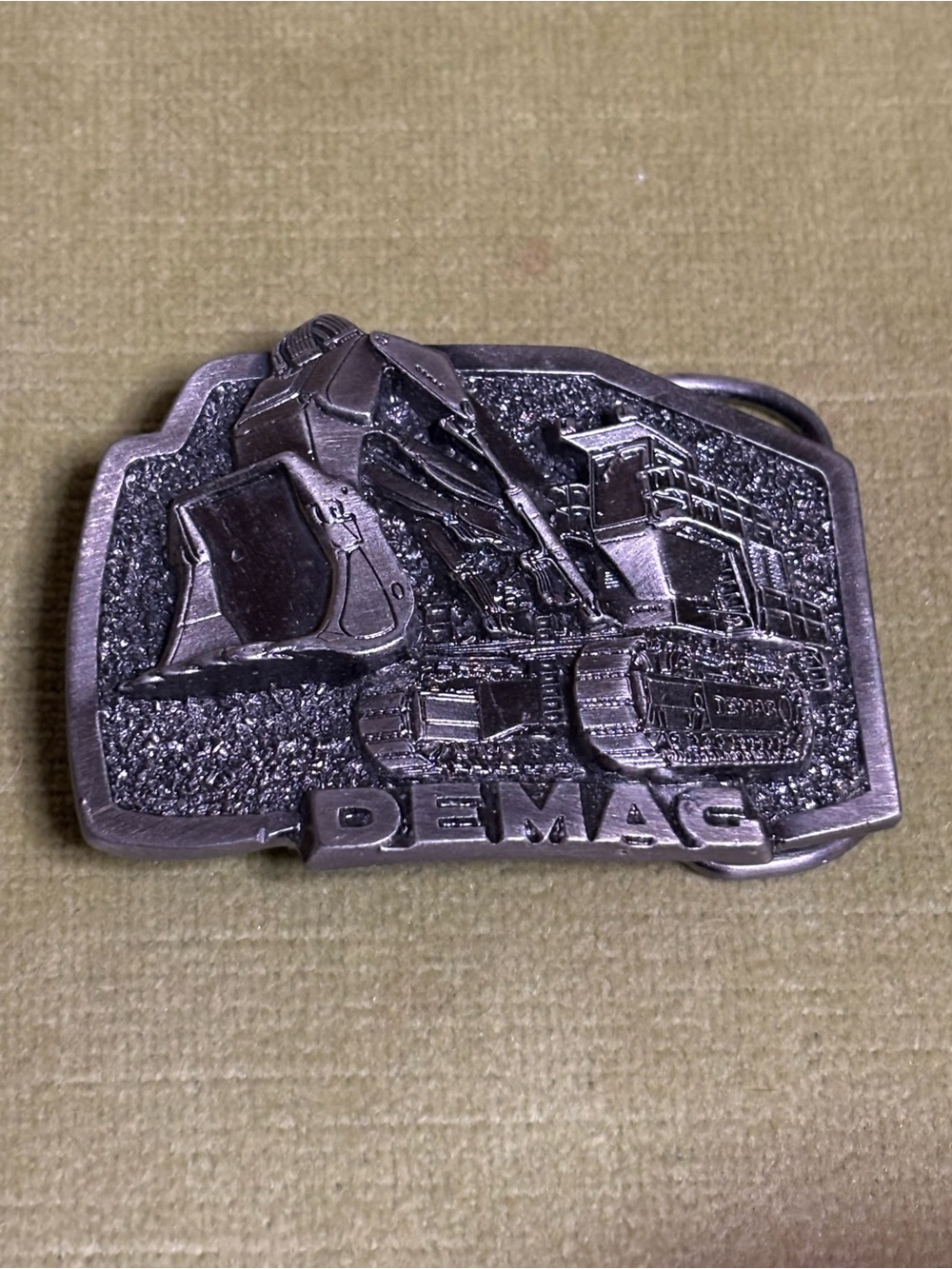 New Demag Front Power Shovel Excavator Mining Mine 1980s NOS Vintage Belt Buckle - Picture 1 of 4
